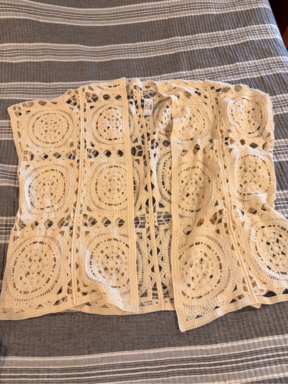 Brand New with tags Maurices Cream Crochet Panel Plus Size Cardigan